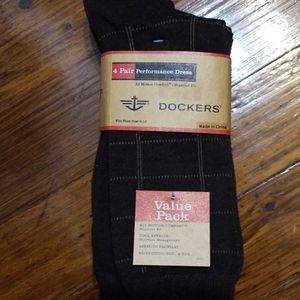 Men's 4 Pair Dockers Brown Dress Socks